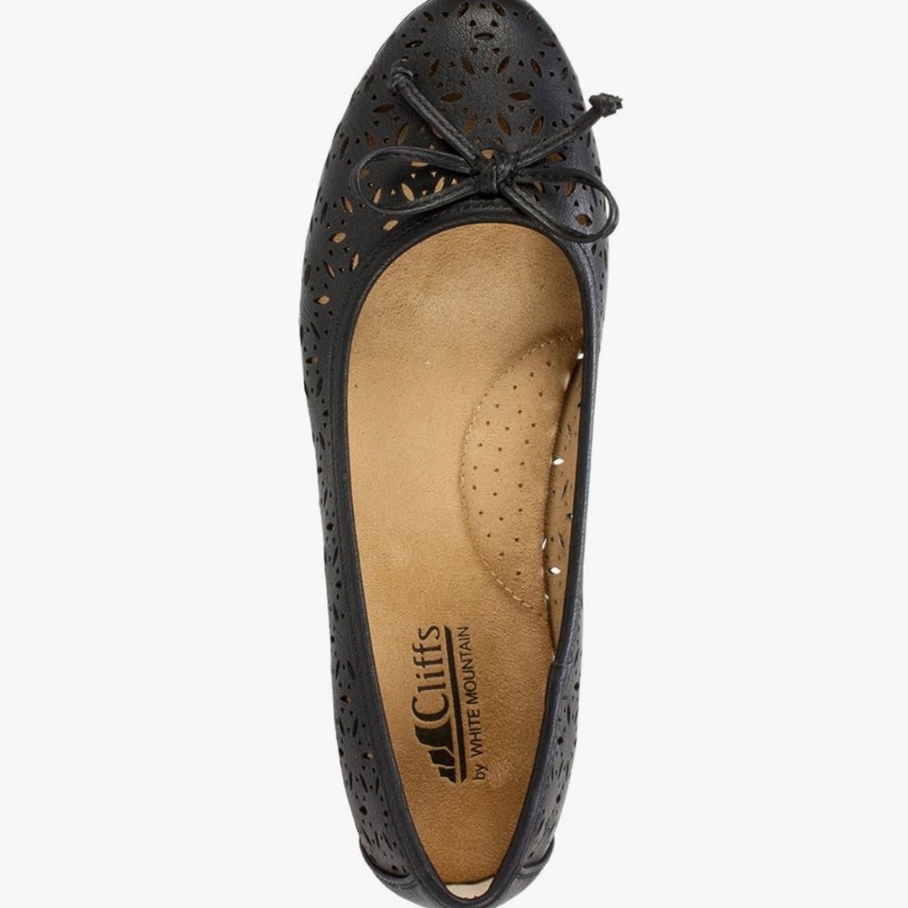 White mt. Floral cutout ballet flat